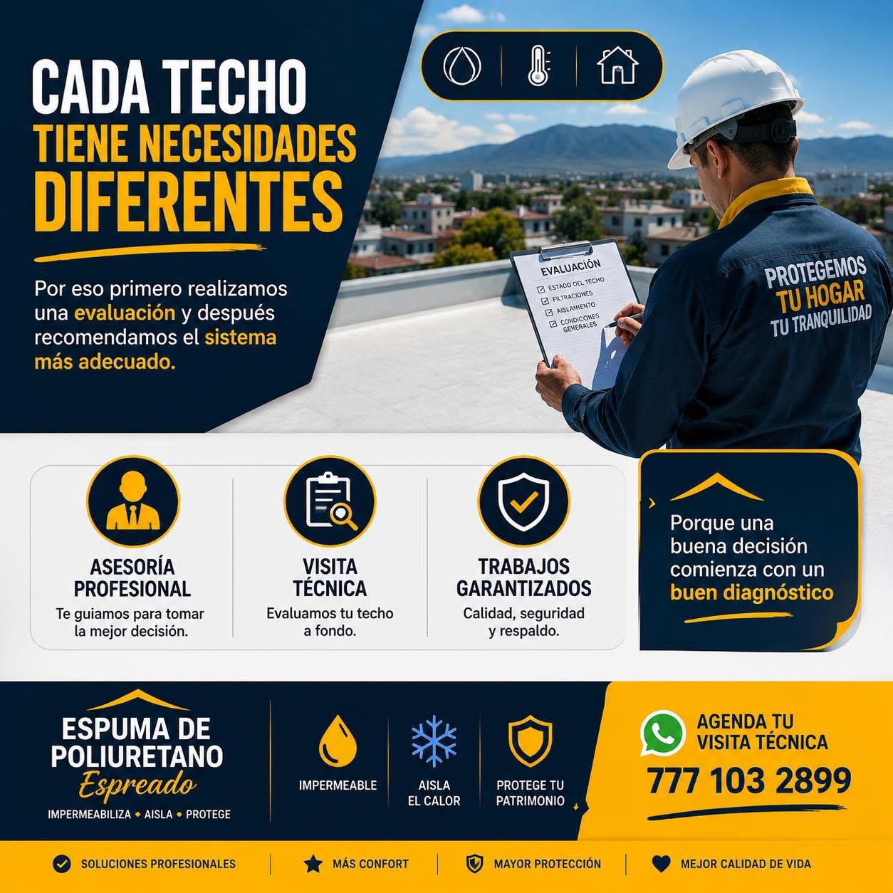 Evaluación técnica profesional de una azotea